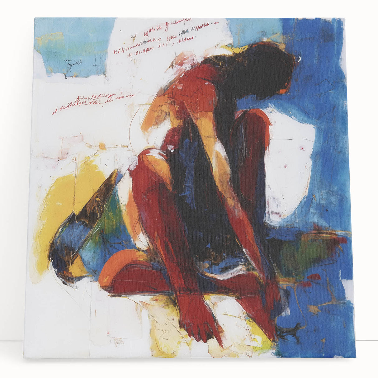 Framed Bedroom Art – Bold Abstract Figure Canvas Wall Decor