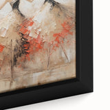 Close-up of a framed abstract figurative wall art piece showcasing vibrant colors and intricate patterns, perfect for modern home decor. Ideal for enhancing aesthetic appeal in living spaces.