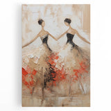 Abstract figurative wall art on stretched canvas, showcasing vibrant colors and dynamic shapes, ideal for modern home decor and art enthusiasts.