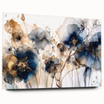 Abstract floral wall art displayed in a side view against a white background, showcasing vibrant colors and intricate designs, mounted with decorative pins. Perfect for enhancing modern home decor aesthetics.