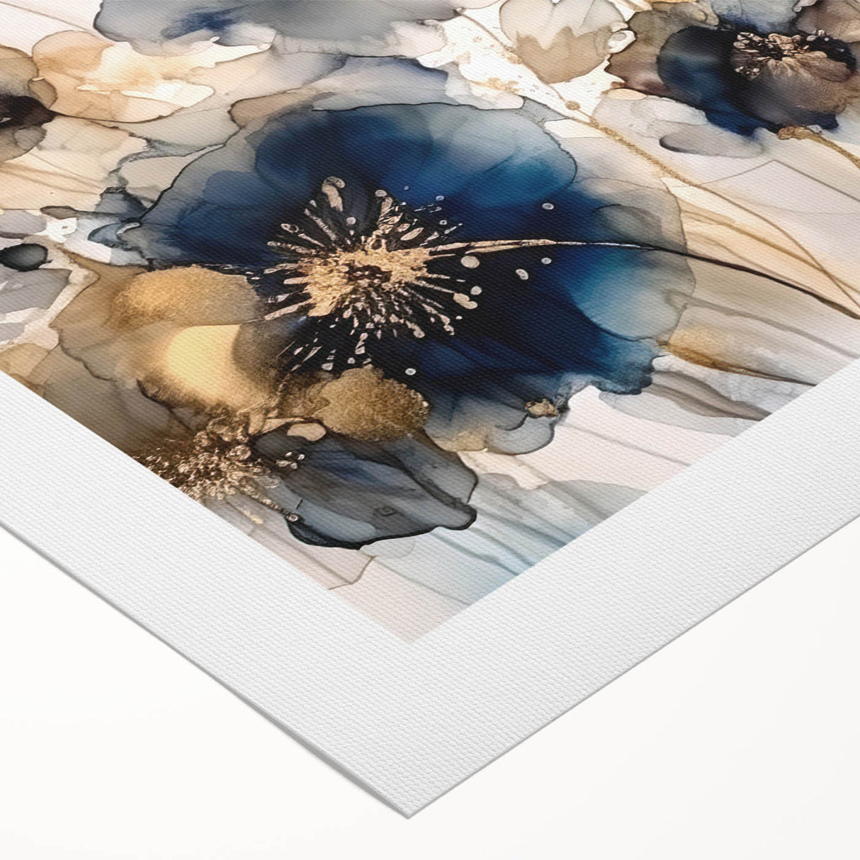 Abstract floral wall art on rolled canvas showcasing vibrant colors in a modern design, ideal for brightening up any room or office space, packaged securely for delivery.