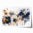 Abstract floral wall art print showcasing vibrant colors and intricate designs, elegantly rolled for easy display and storage, ideal for modern home decor.