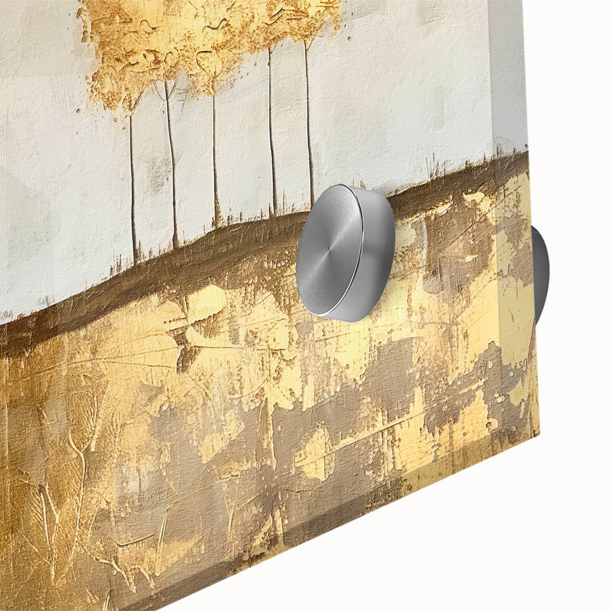 Abstract landscape wall art print in vibrant colors, featuring a close-up view on acrylic glass, showcasing intricate textures and patterns for modern decor.