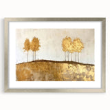 Abstract landscape wall art framed in silver, showcasing a blend of soft colors and intricate patterns, ideal for modern home decor. This piece enhances any living space with its artistic flair and elegant presentation.