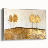 Framed canvas wall art depicting abstract landscapes with a silver frame, showcasing vibrant colors and dynamic shapes, ideal for modern home decor.