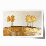 Abstract landscape wall art print showcasing vibrant colors and fluid shapes, ideal for modern home decor. The rolled print features an artistic blend of blues, greens, and oranges, perfect for adding a contemporary touch to any setting.