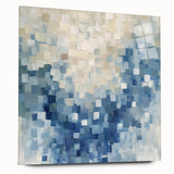 Contemporary Abstract Canvas – Mosaic Motion in Soft Blues