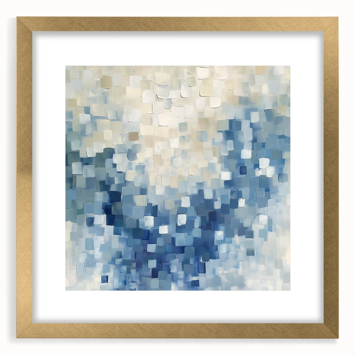 Contemporary Abstract Canvas – Mosaic Motion in Soft Blues