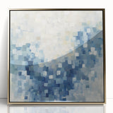 Contemporary Abstract Canvas – Mosaic Motion in Soft Blues