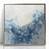Contemporary Abstract Canvas – Mosaic Motion in Soft Blues