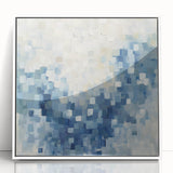 Contemporary Abstract Canvas – Mosaic Motion in Soft Blues