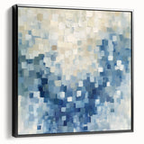 Contemporary Abstract Canvas – Mosaic Motion in Soft Blues