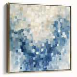 Contemporary Abstract Canvas – Mosaic Motion in Soft Blues