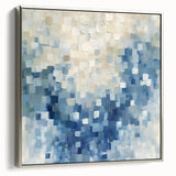 Contemporary Abstract Canvas – Mosaic Motion in Soft Blues