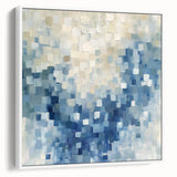 Contemporary Abstract Canvas – Mosaic Motion in Soft Blues