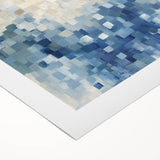 Contemporary Abstract Canvas – Mosaic Motion in Soft Blues