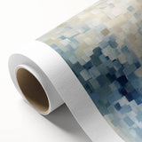 Contemporary Abstract Canvas – Mosaic Motion in Soft Blues