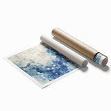 Contemporary Abstract Canvas – Mosaic Motion in Soft Blues