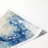 Contemporary Abstract Canvas – Mosaic Motion in Soft Blues