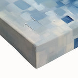 Contemporary Abstract Canvas – Mosaic Motion in Soft Blues