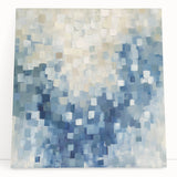 Contemporary Abstract Canvas – Mosaic Motion in Soft Blues