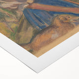 Expressionist Landscape – Girl with Dog Pastel Canvas Print