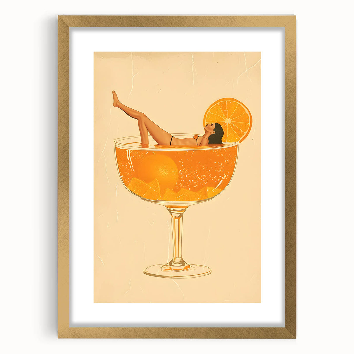 Extra large abstract art print in textured style with vibrant gold and black hues on a framed canvas.