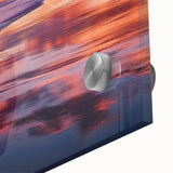 Close-up view of a vibrant landscape painting depicting serene beaches, rendered on acrylic glass, showcasing vivid colors and intricate details that enhance the coastal scenery. Ideal for home decor.