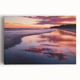 Stretched canvas artwork showcasing a serene beach landscape with vibrant colors, perfect for home decor. Ideal for coastal-themed interiors and art lovers.
