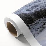 Rolled canvas showcasing a vibrant landscape bridge design with intricate details and rich colors, elegantly packaged in a protective cardboard tube for art enthusiasts. Perfect for home decor or gallery display.