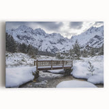 Landscape bridge artwork printed on stretched canvas, showcasing vibrant colors and intricate details, perfect for home décor and art enthusiasts.