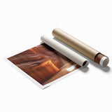 Stunning rolled print of a vibrant desert landscape showcasing dramatic canyons in warm hues, perfect for home decor. Packaged securely in a protective tube.