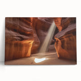 Stretched canvas artwork depicting a vibrant landscape of colorful canyons, showcasing intricate textures and rich colors, ideal for home decor.