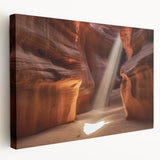Landscape canvas artwork depicting vibrant canyons in rich earth tones, showcasing textured details and dynamic formations, ideal for modern home decor.
