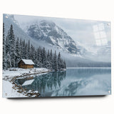 Landscape acrylic artwork showcasing a vibrant countryside scene, displayed in a glass frame with decorative pins, enhancing its visual appeal and depth. Perfect for home decor enthusiasts.