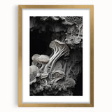 Extra large abstract art print featuring textured swirls in gold and white, framed in gold, ideal for living room decor.