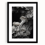 Extra large abstract art print featuring colorful, textured elements in a framed mat, ideal for living room decor.