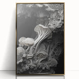 Mid-century modernist art print on acrylic, featuring natural elements in gold tones, ideal for modern art wall decor.