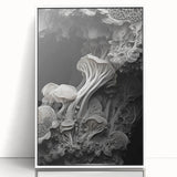 Art deco poster featuring geometric shapes in muted gold and white tones, framed acrylic, ideal for nursery wall art.