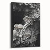 Black and white landscape art painting on framed canvas, featuring a vintage poster style, ideal for bedroom decor.