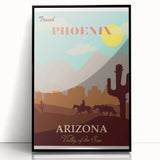 Vintage Phoenix Travel Poster - Arizona Retro Art Print