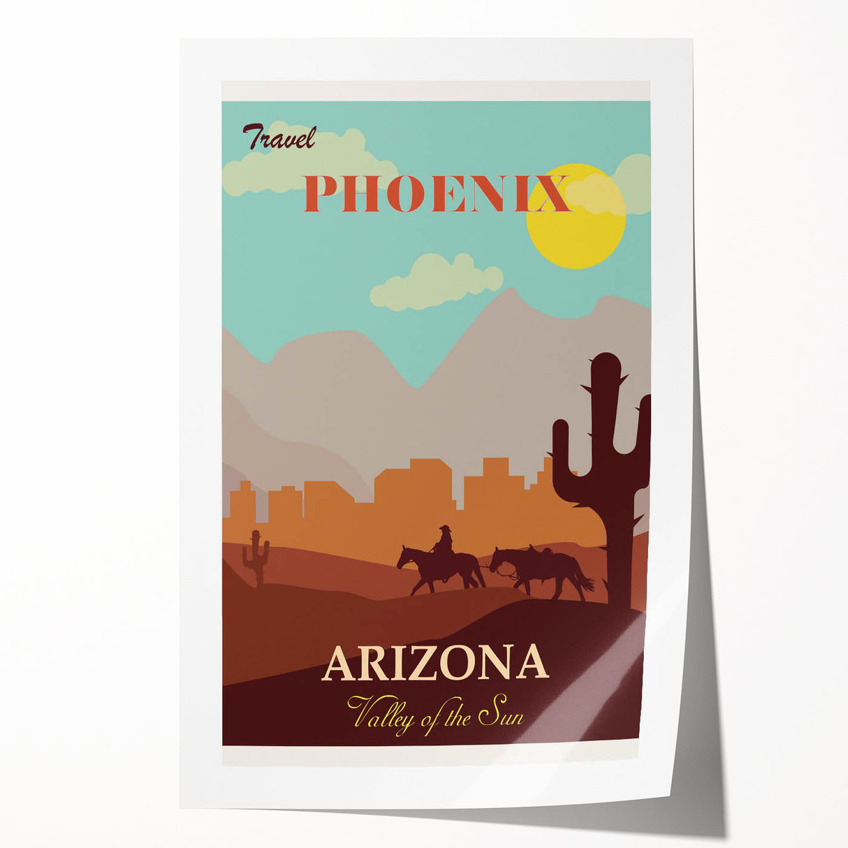 Vintage Phoenix Travel Poster - Arizona Retro Art Print