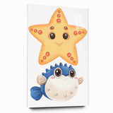Cute Starfish & Pufferfish Nursery Wall Art – Baby Room Decor