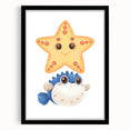 Cute Starfish & Pufferfish Nursery Wall Art – Baby Room Decor
