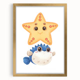 Cute Starfish & Pufferfish Nursery Wall Art – Baby Room Decor