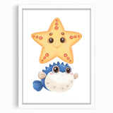 Cute Starfish & Pufferfish Nursery Wall Art – Baby Room Decor