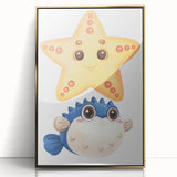 Cute Starfish & Pufferfish Nursery Wall Art – Baby Room Decor