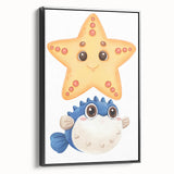 Cute Starfish & Pufferfish Nursery Wall Art – Baby Room Decor