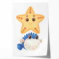 Cute Starfish & Pufferfish Nursery Wall Art – Baby Room Decor