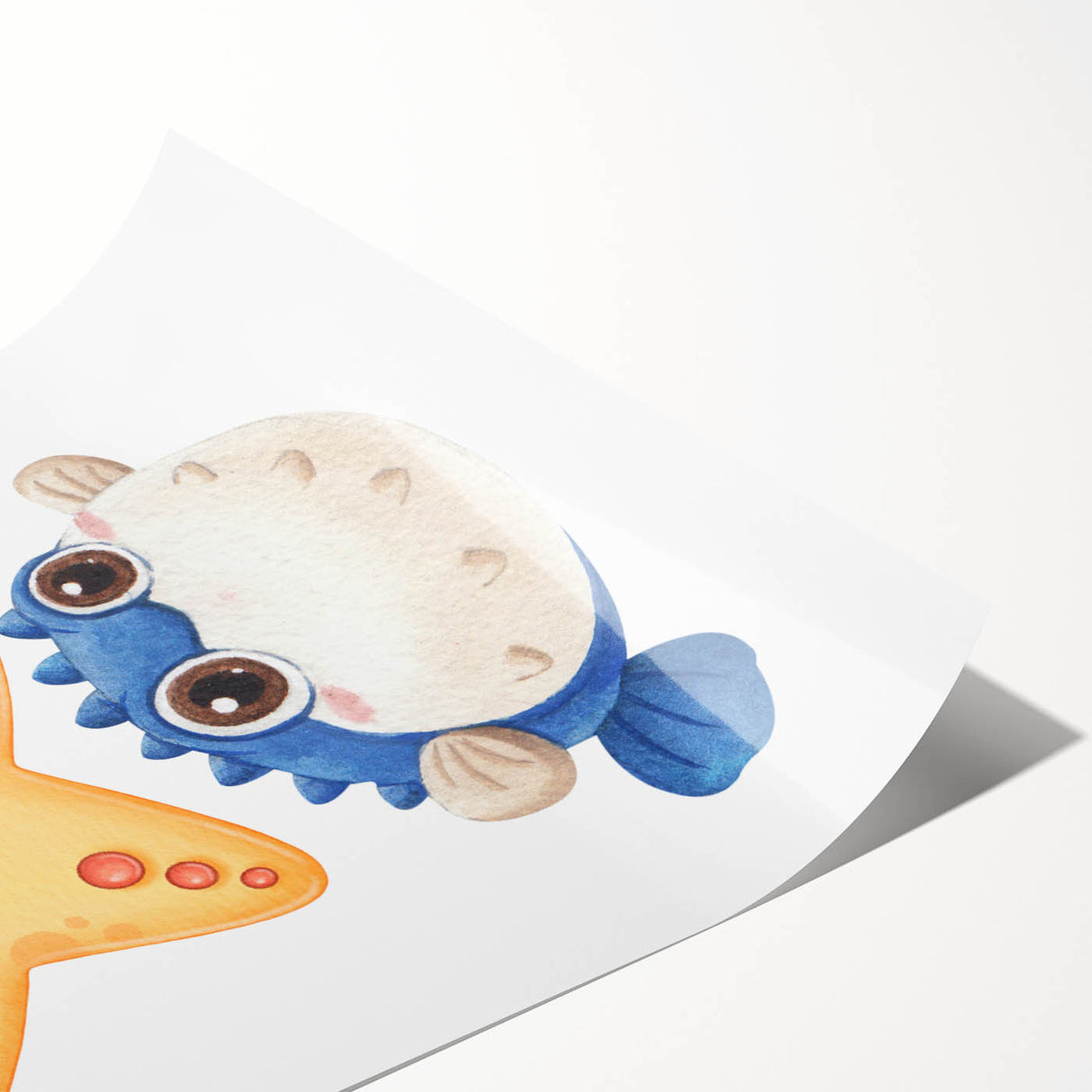 Cute Starfish & Pufferfish Nursery Wall Art – Baby Room Decor
